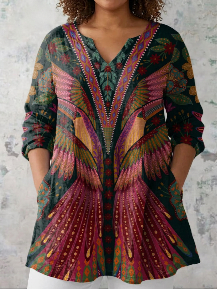 Alba | Lange Blouse met V-hals