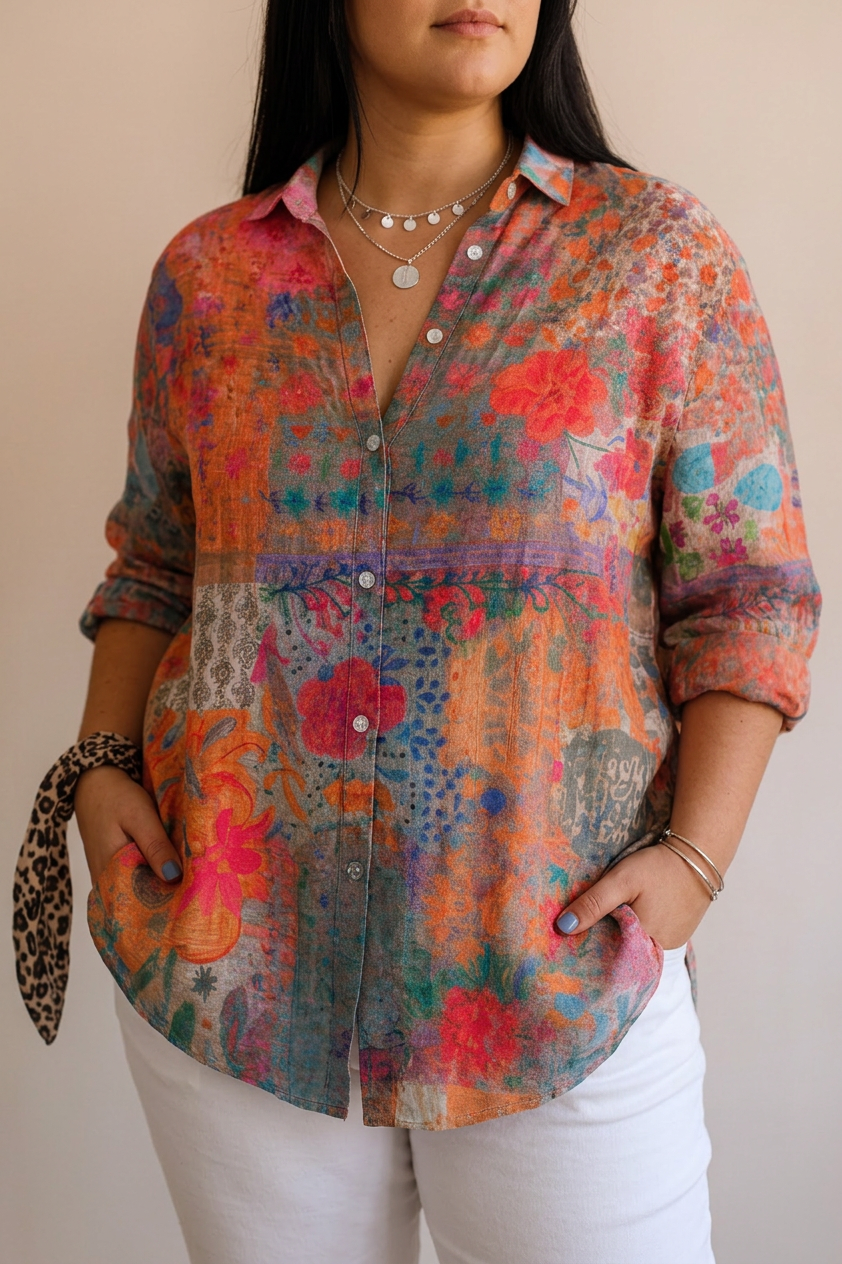 Arabella | Patroond Blouse