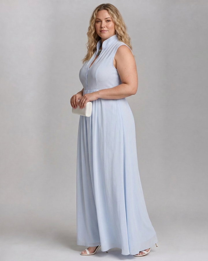 Adeline | Mouwloze Gevoerde Wijde Pijpen Jumpsuit