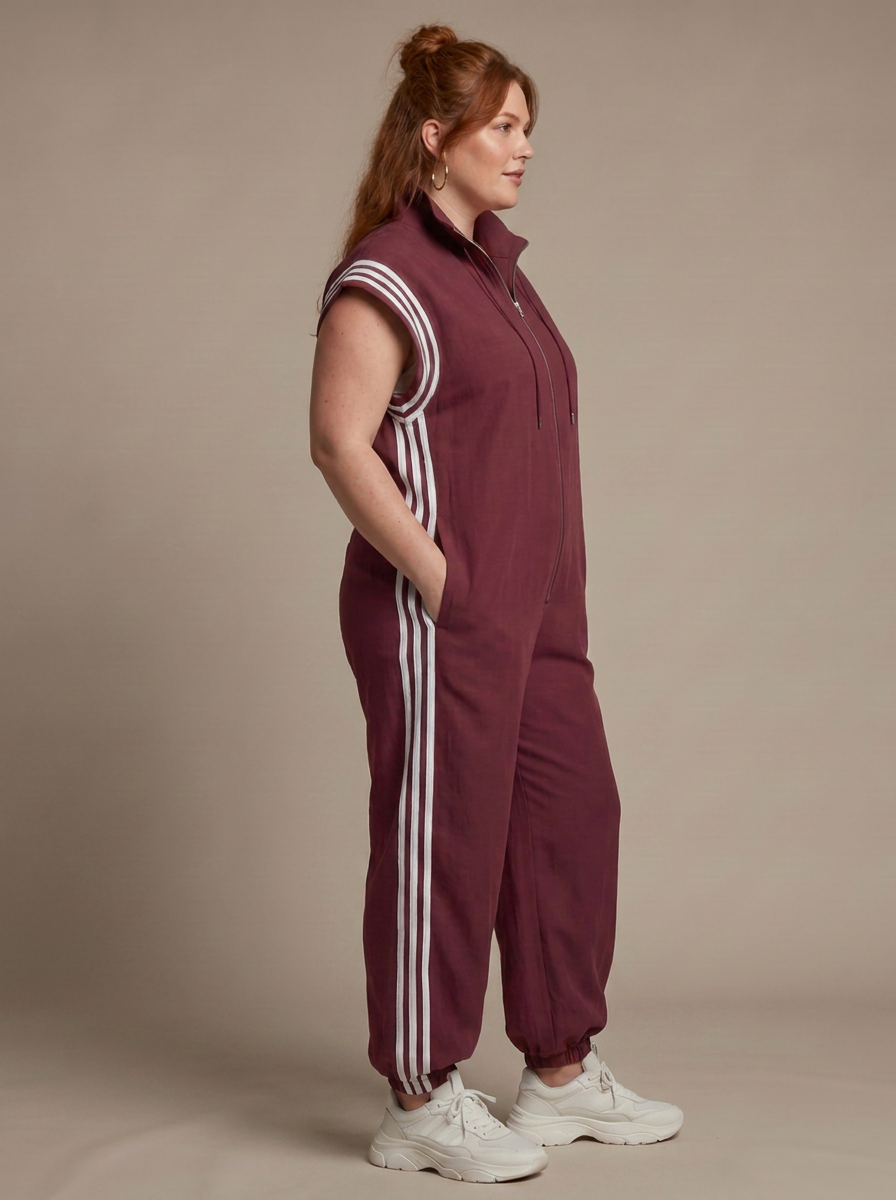 Winslow | Zip Front Stripe Paneel Jumpsuit