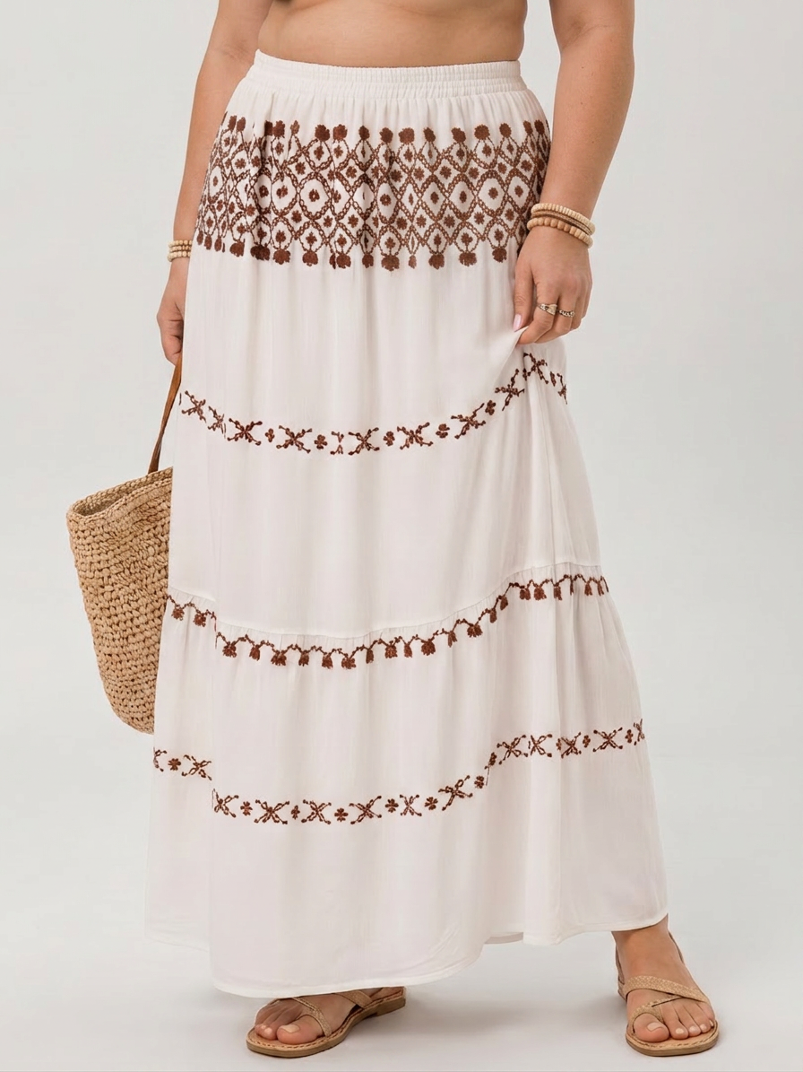 Bellamy | Midi-jurk met Spaghetti-bandjes en Geborduurde Details