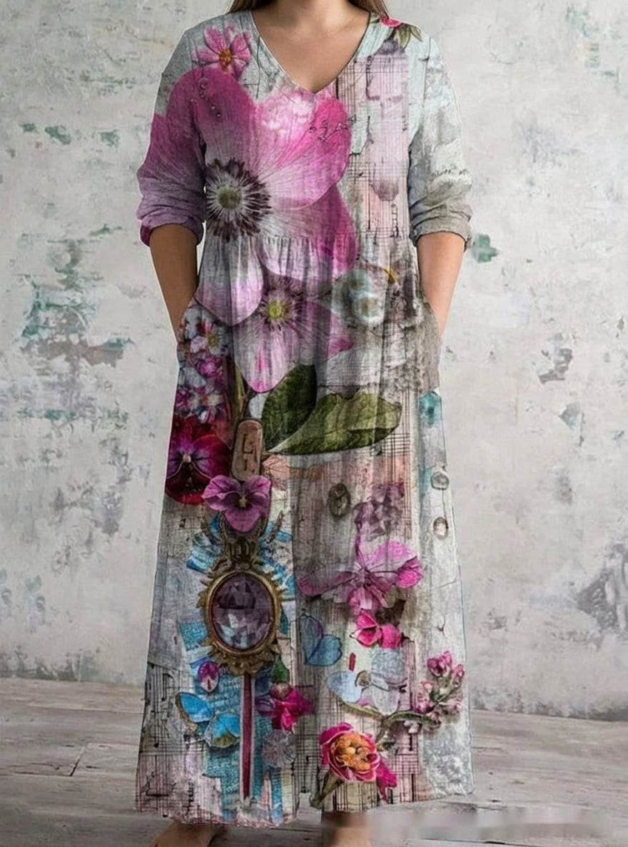 Amara | Betoverende Bloem Maxi Jurk