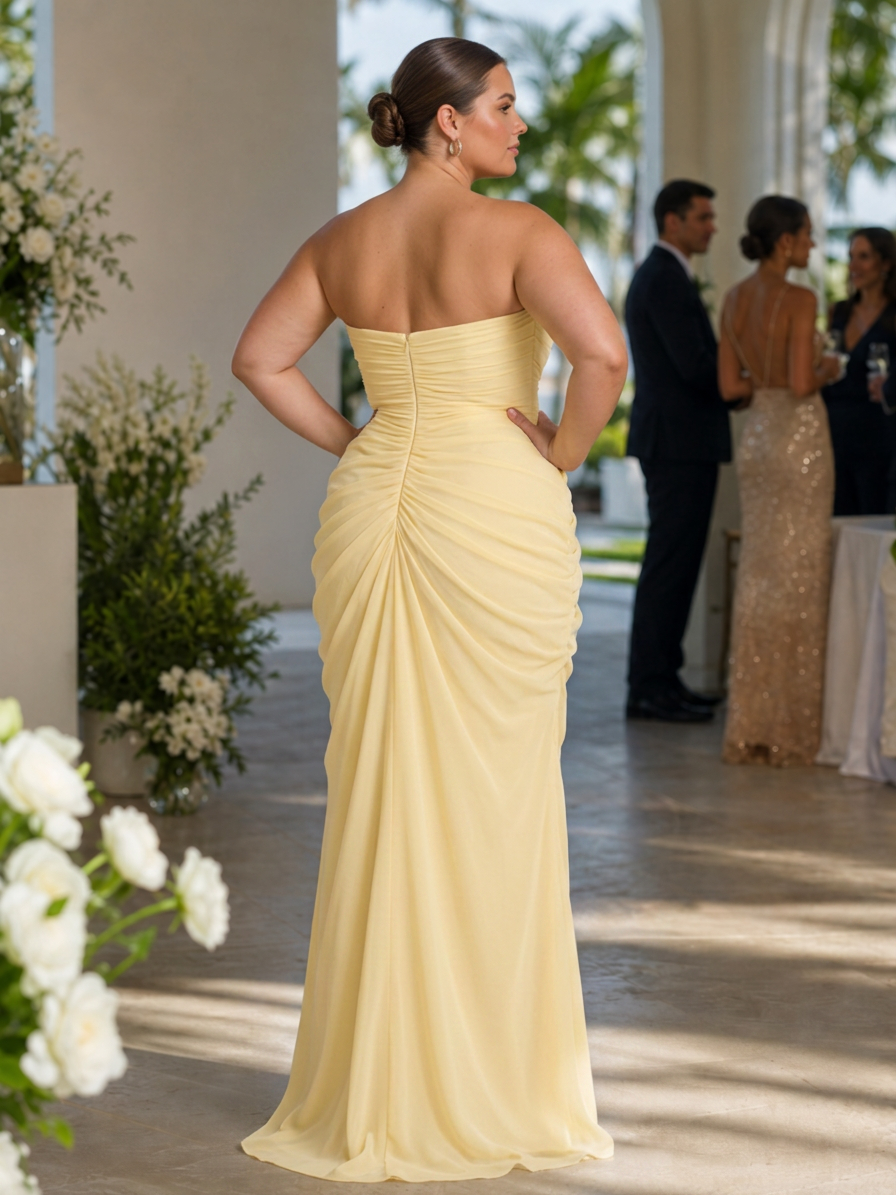Keiko | Strapless Maxi-jurk met Hoge Zijsplit
