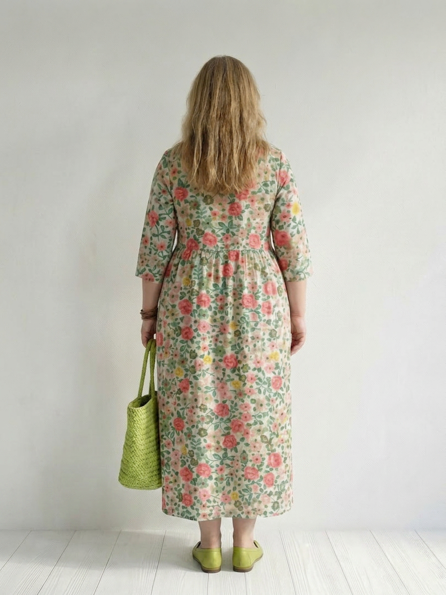 Solveig | Midi-jurk met verspreide bloemen