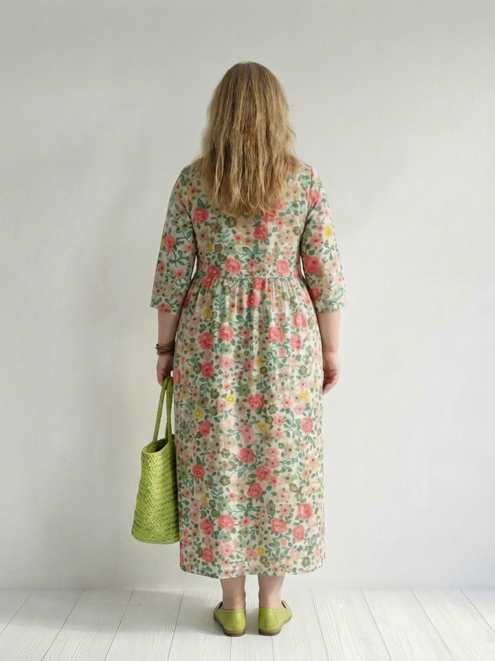 Solveig | Midi-jurk met verspreide bloemen