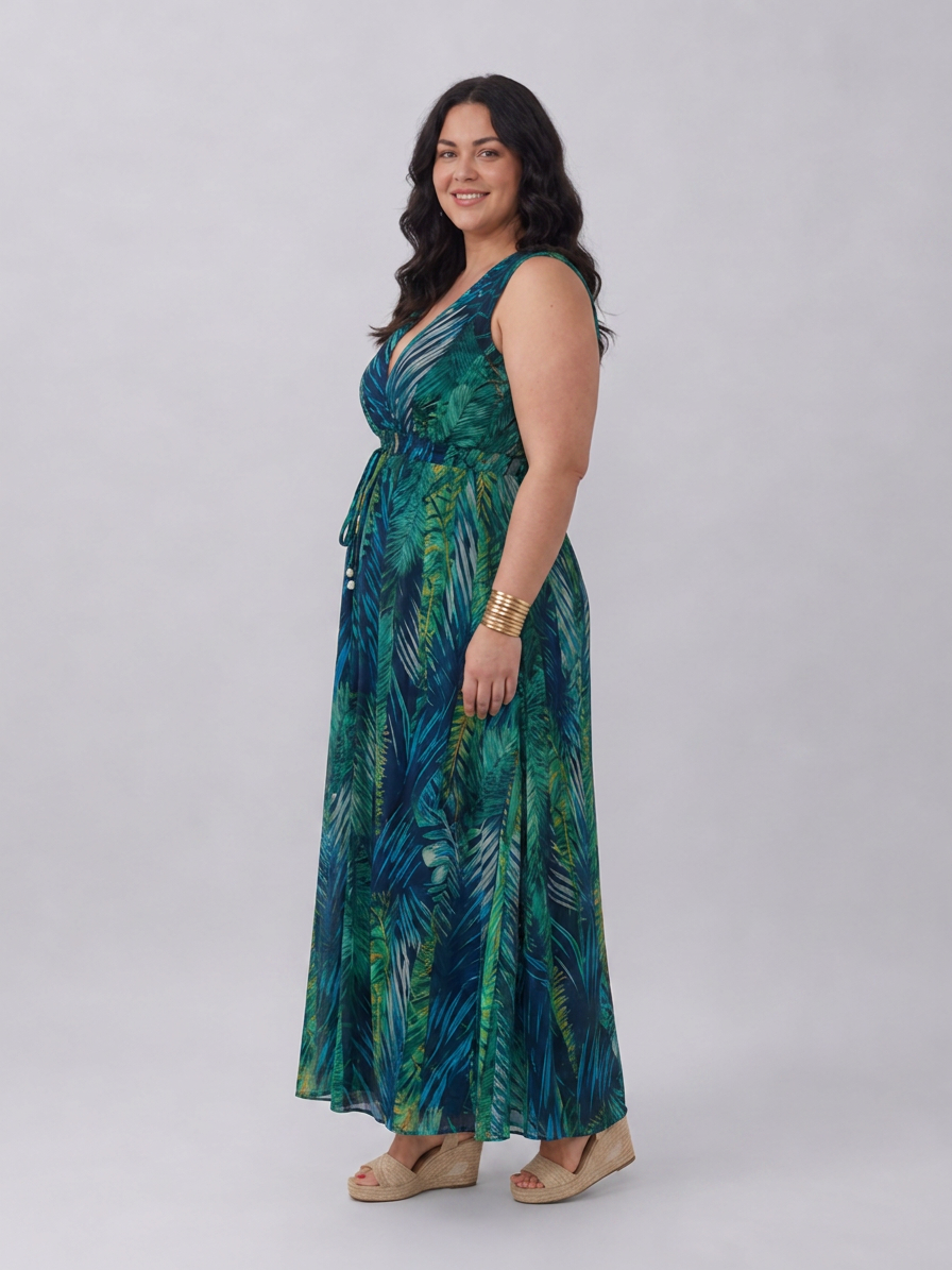Ilse | Mouwloze Empire Taille Midi Jurk