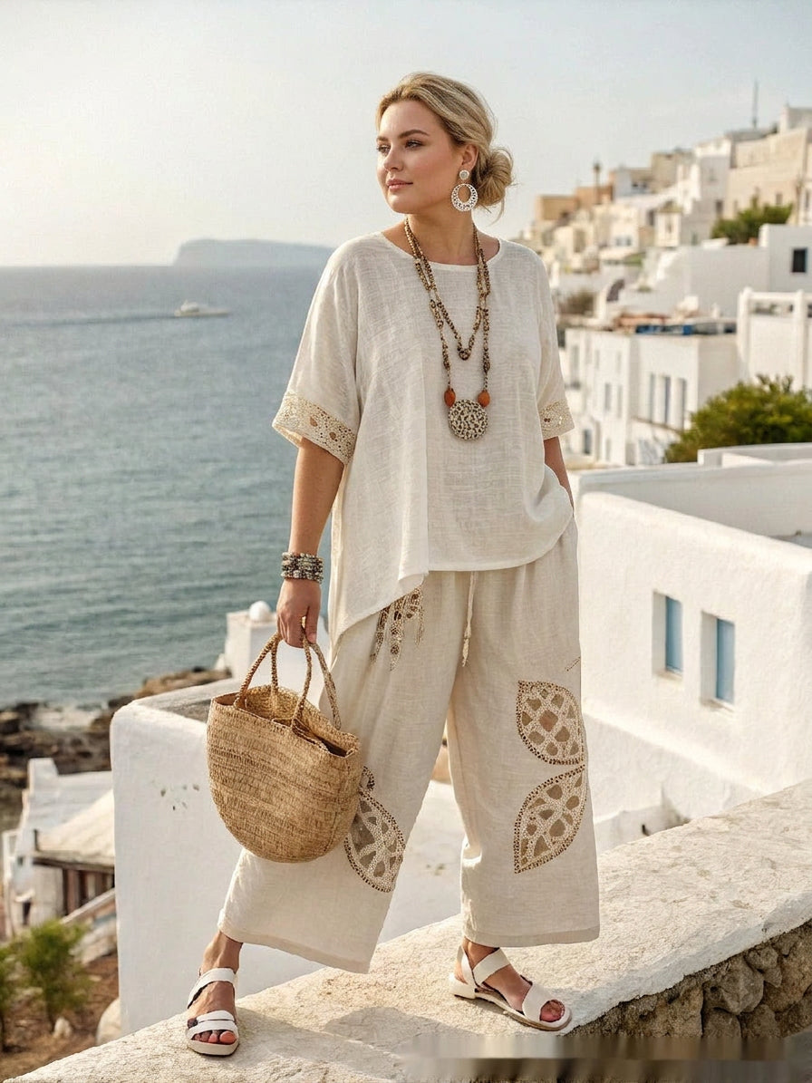 Ffion | Boho Geborduurde Kustset