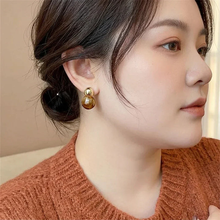 Lark Amber Dangle Oorbellen | Goud