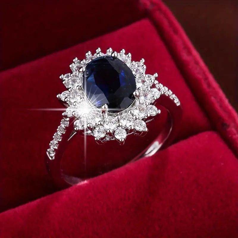 Verena Saphirae Ring | Wit Goud