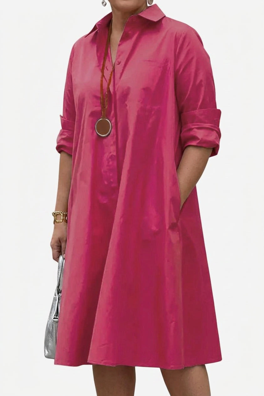 Edith - Lange Shirt-Stijl Jurk