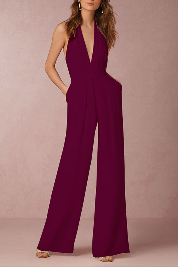 Soraya - Sexy Mouwloze Halter Jumpsuit