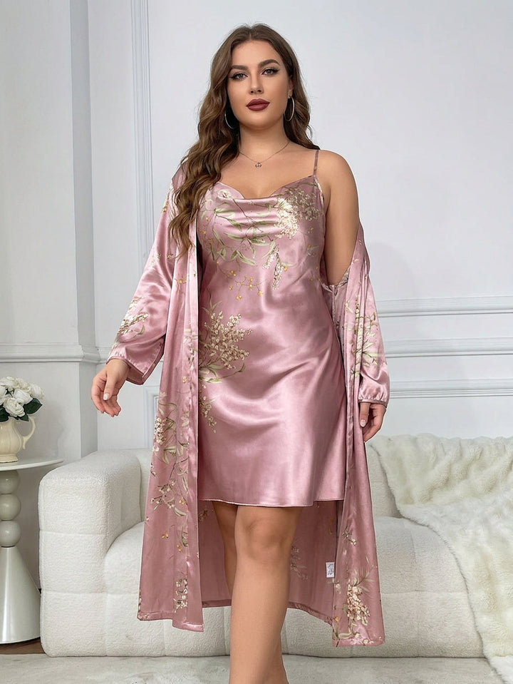 Vesper | 2-delige Flonker Satin Camisole &amp; Robe Set