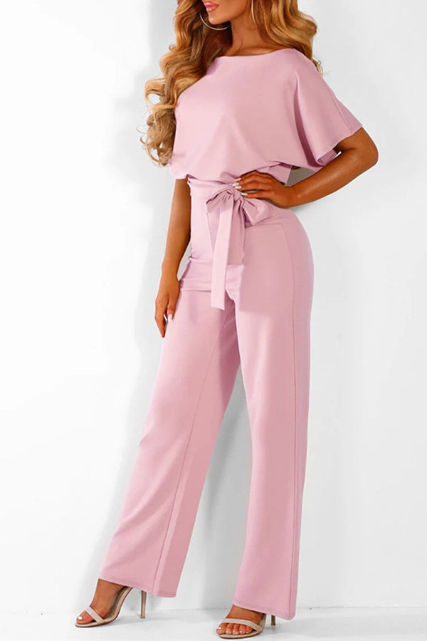 Cassia - Zomer knoopsluiting korte mouwen Jumpsuit