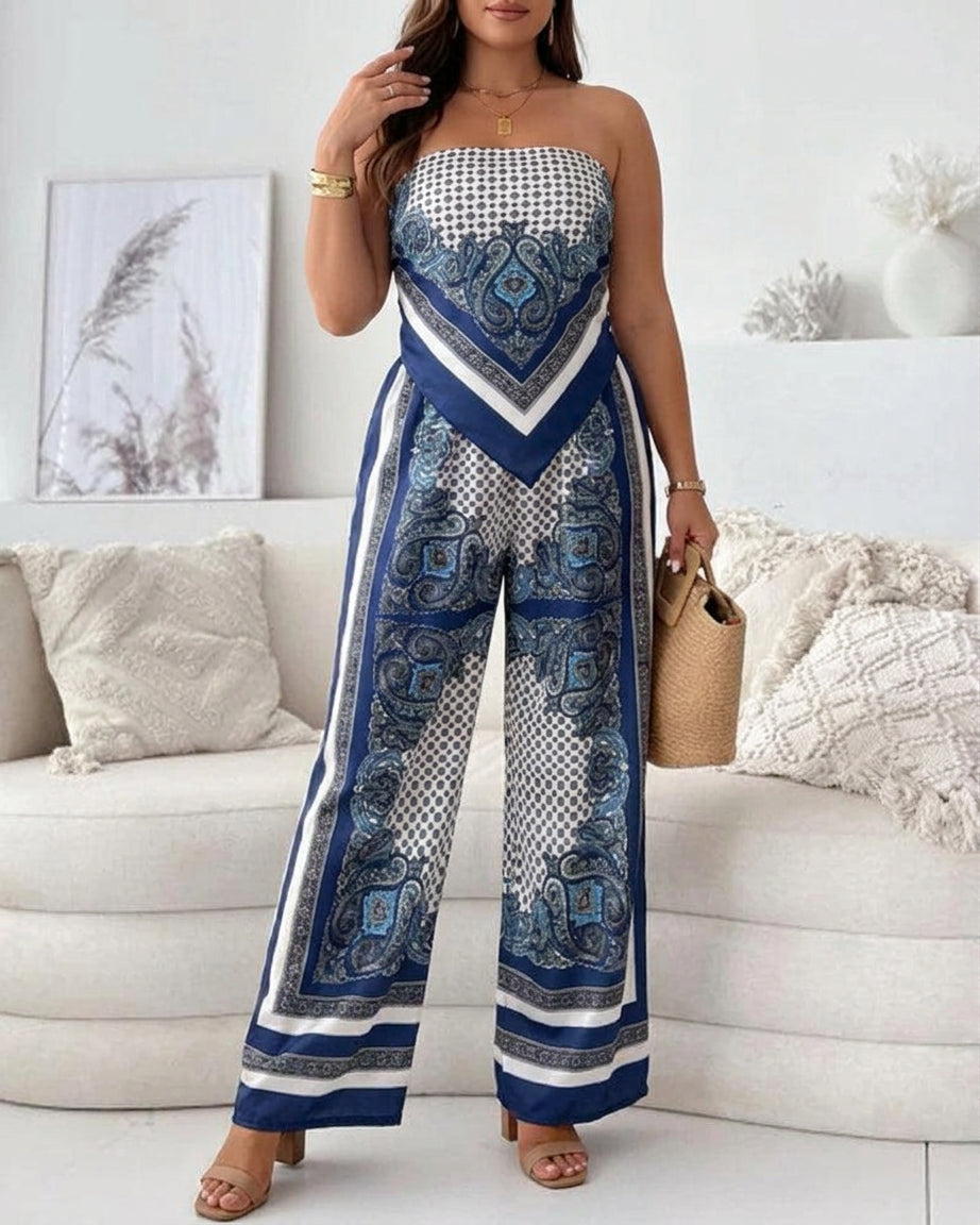 Wren | Vakantie Klaar Stijlvolle Lace-Up Vest &amp; Broek Twee-Delige Set Jurk
