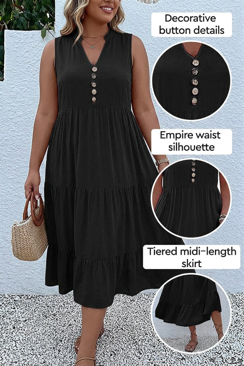 Calla - Laagjes Midi Jurk