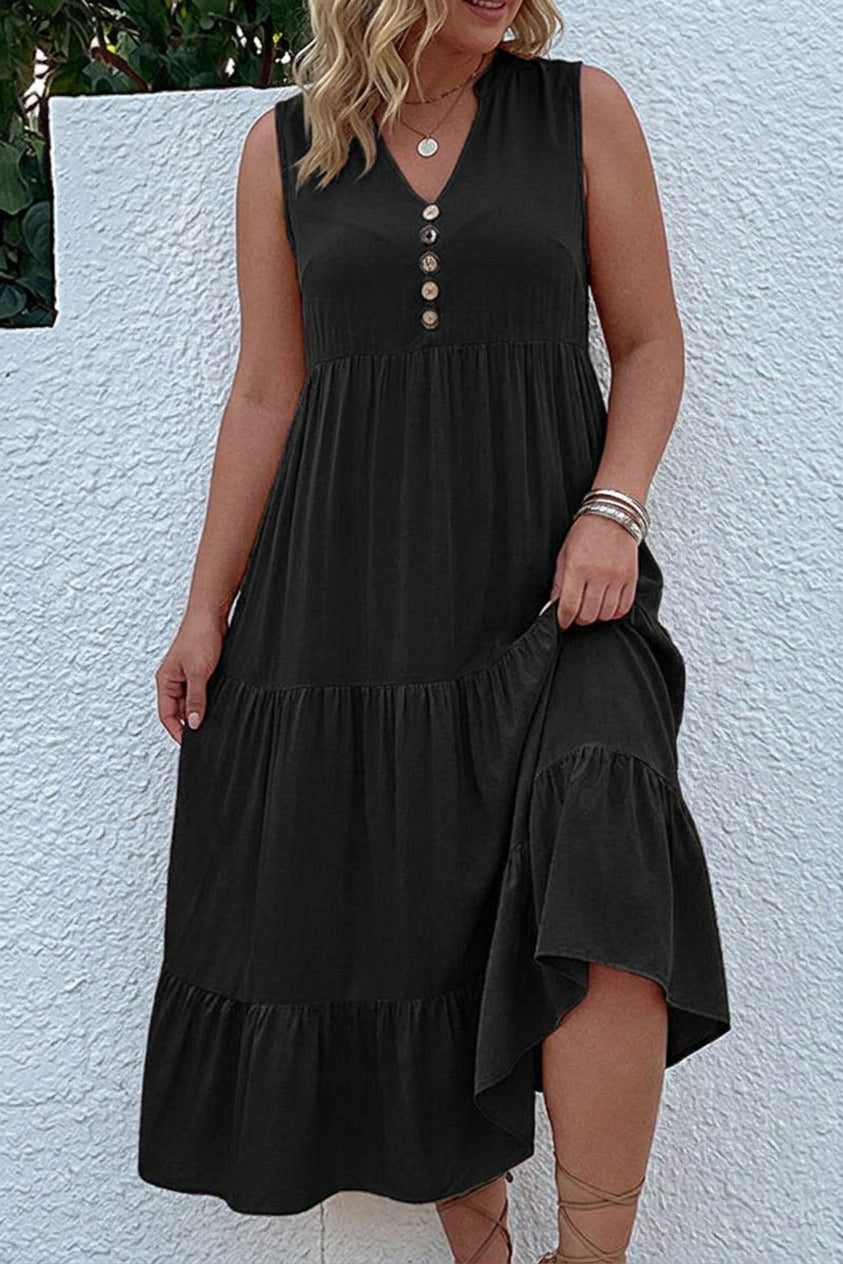 Calla - Laagjes Midi Jurk