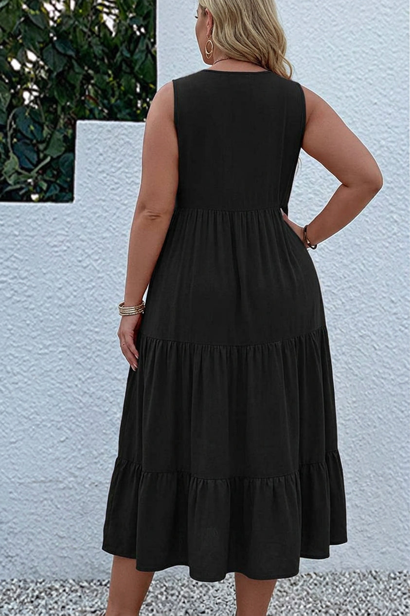 Calla - Laagjes Midi Jurk