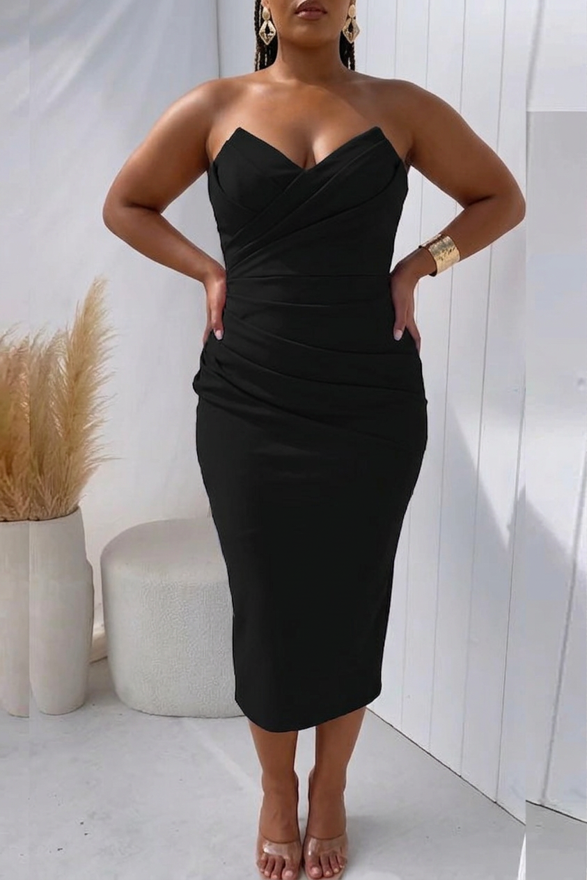 Ffion | Flatterende Draped Jurk