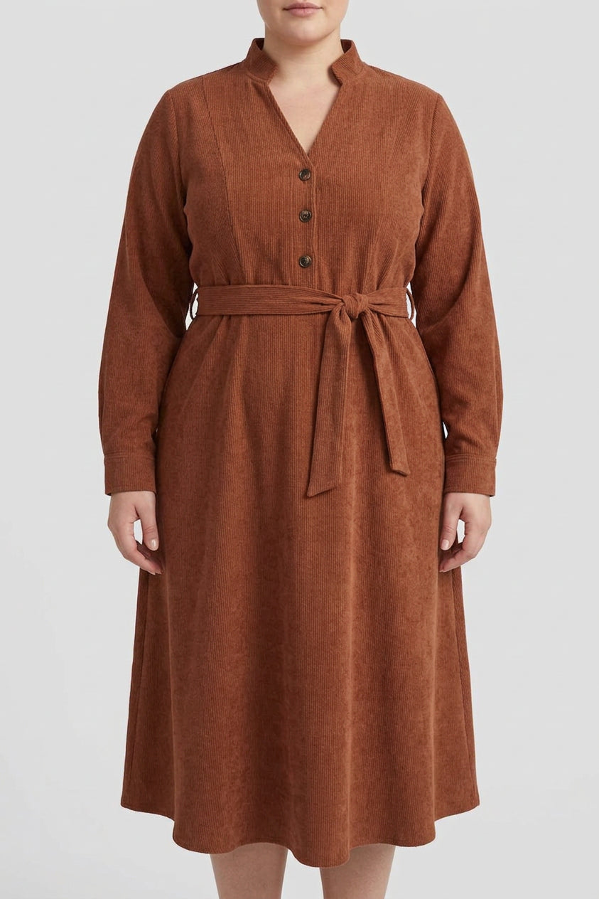 Nova - Corduroy Tailleband Jurk