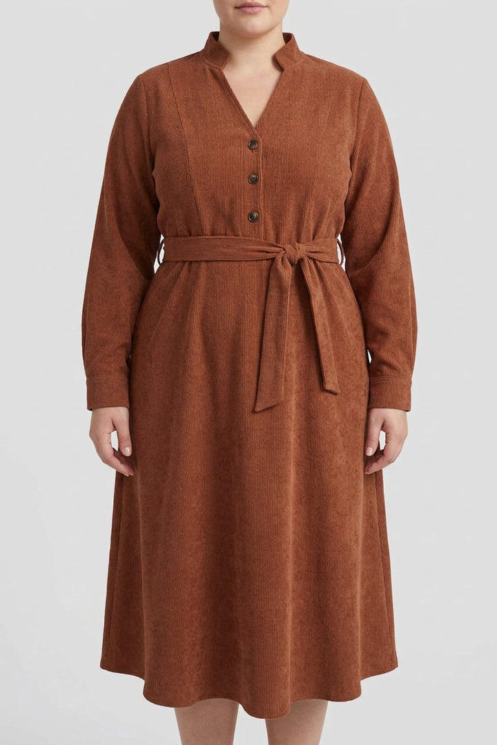 Nova - Corduroy Tailleband Jurk
