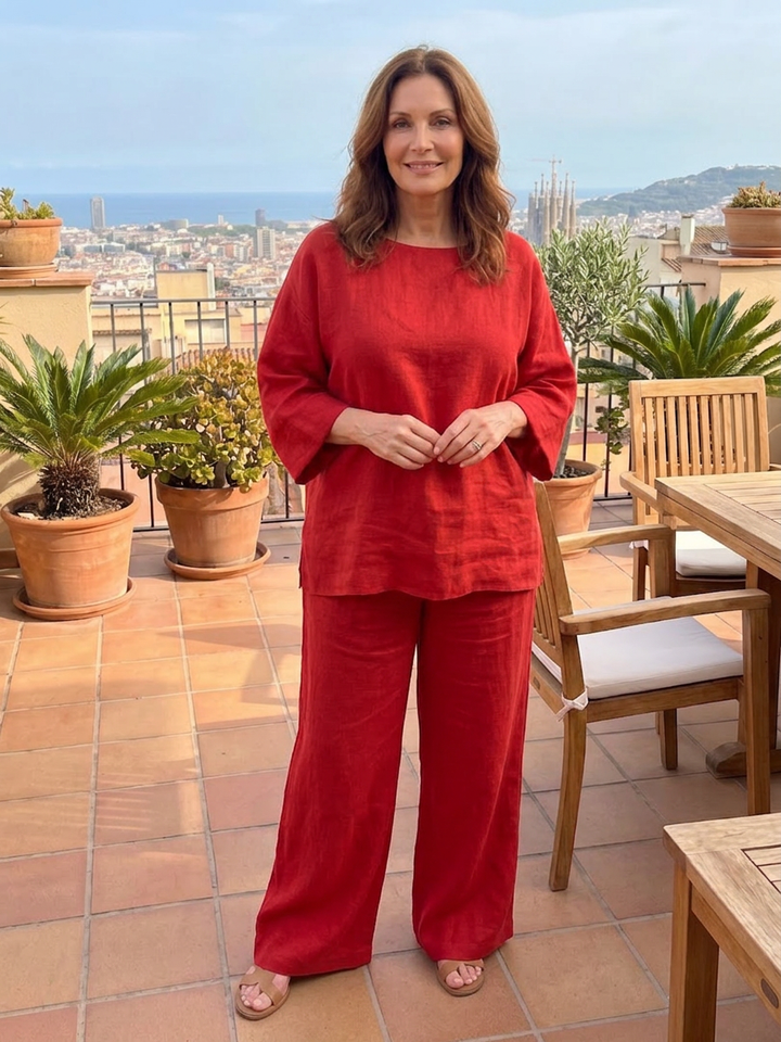 Isabeau | Oversized Tuniek Met Brede Pantalon Set