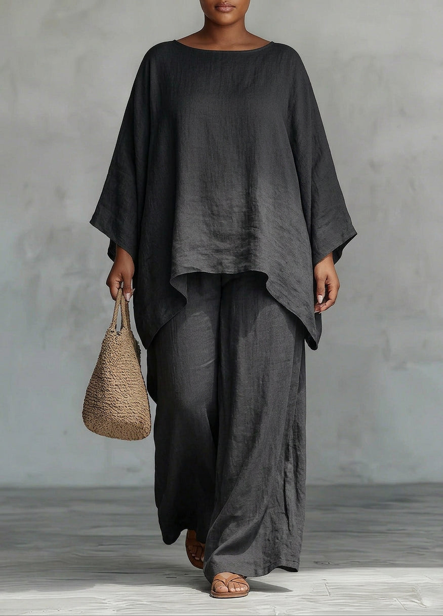 Maia | Midnight Luxe Vloeiende Twee-Delige Set