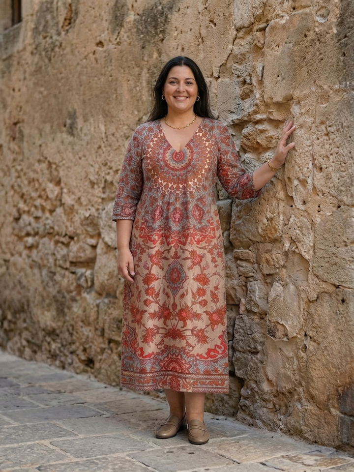 Rosa | Gebalanceerde Midi Jurk