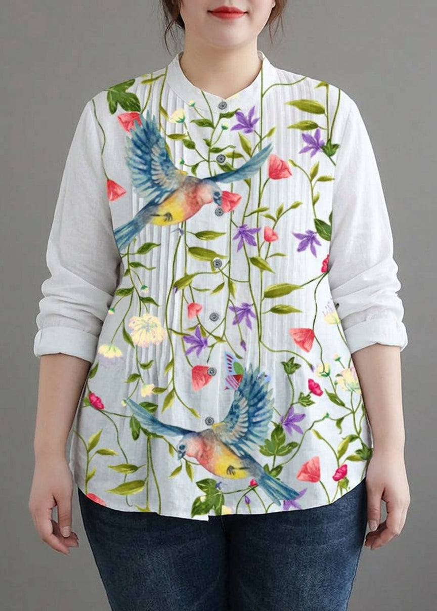 Cosima - Organische Witte Linnen Blouse Tunieken Vrouwen Ramie Blouse