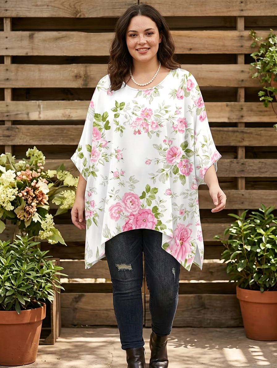 Juna | Vintage Bohemian Bloemenprint Dames T-Shirt