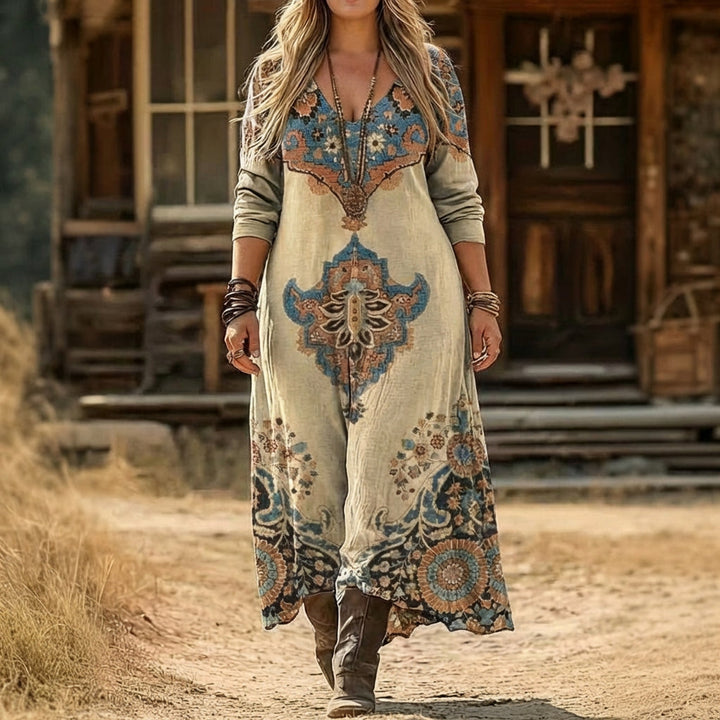 Paloma | Vintage-geïnspireerde Lange Mouw Casual Jurk