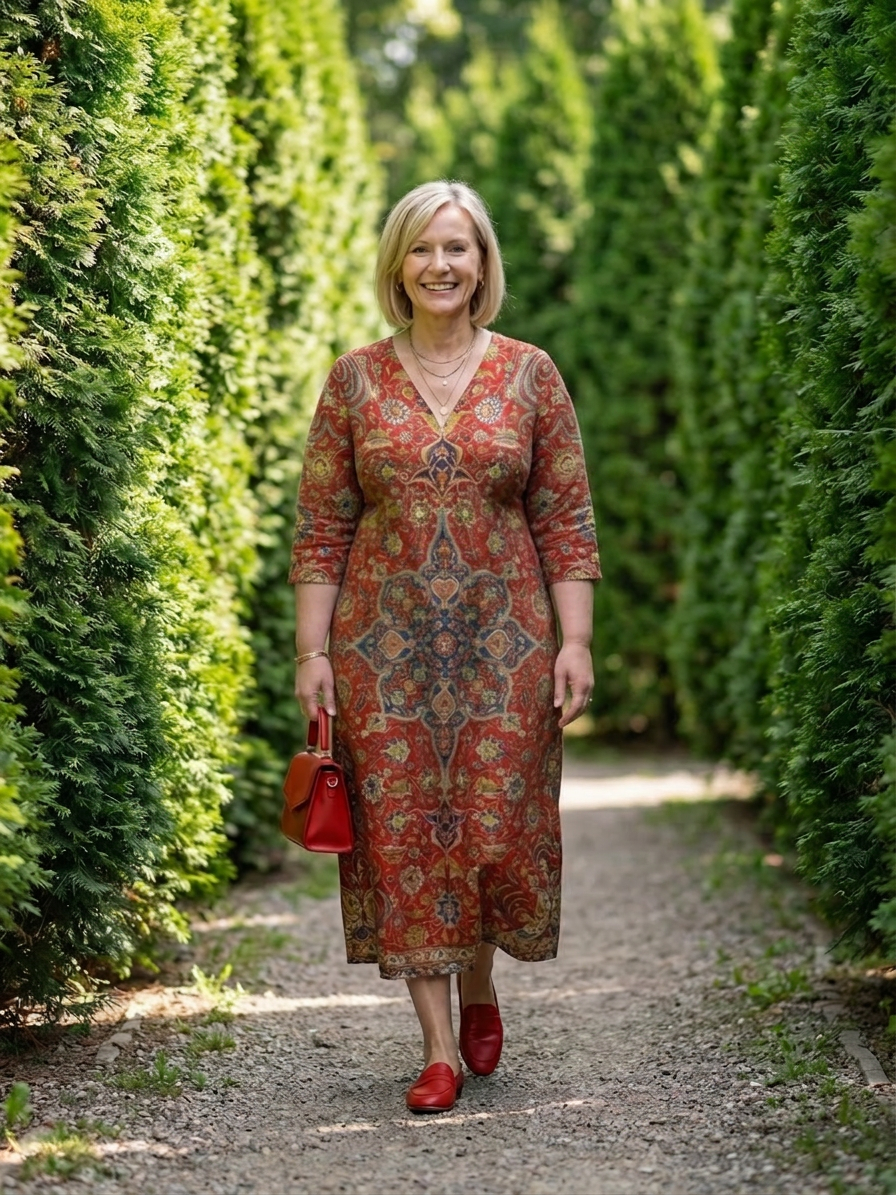 Livia | Ease Patchwork Midi Dress