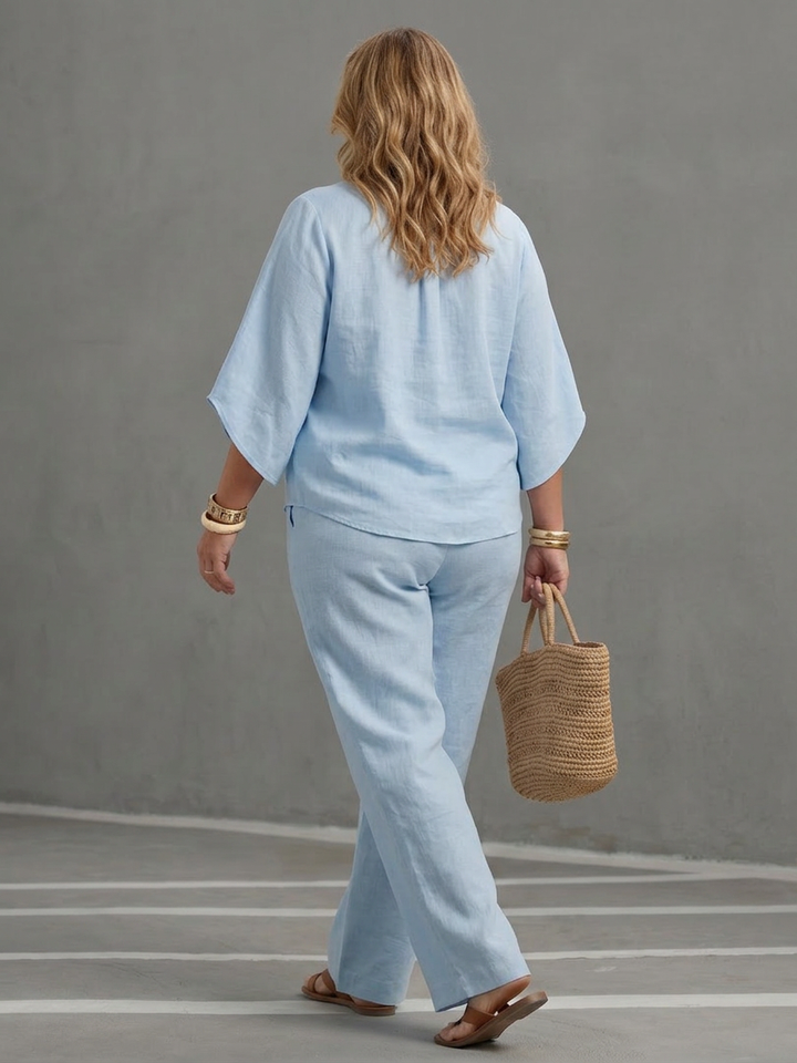 Eleni | Knop Voor Relaxed Tuniek Broek Set