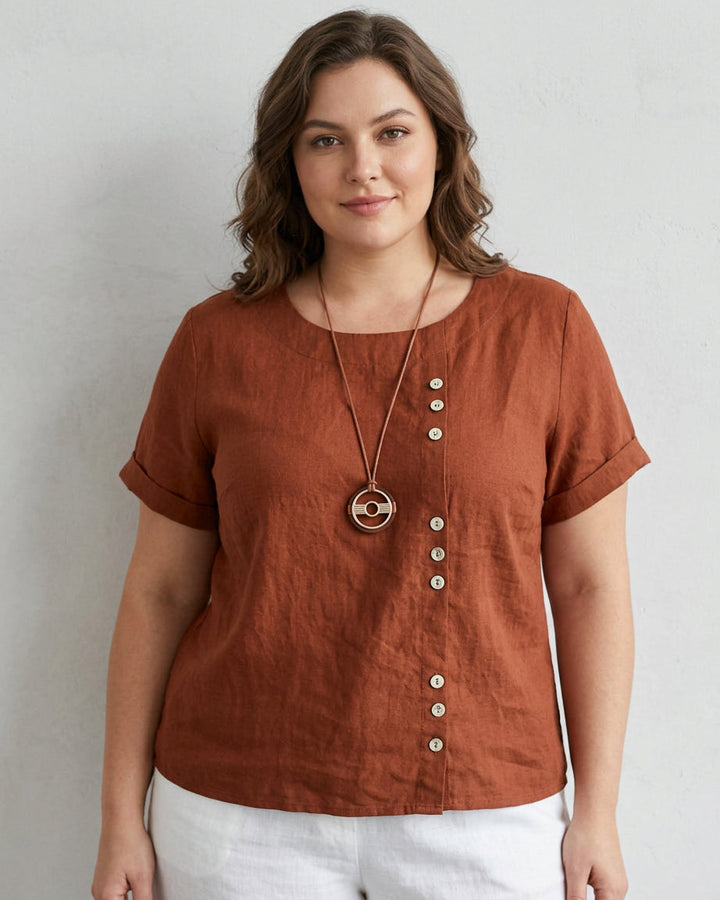 Sasha | Comfortabele Korte Mouwen Blouse