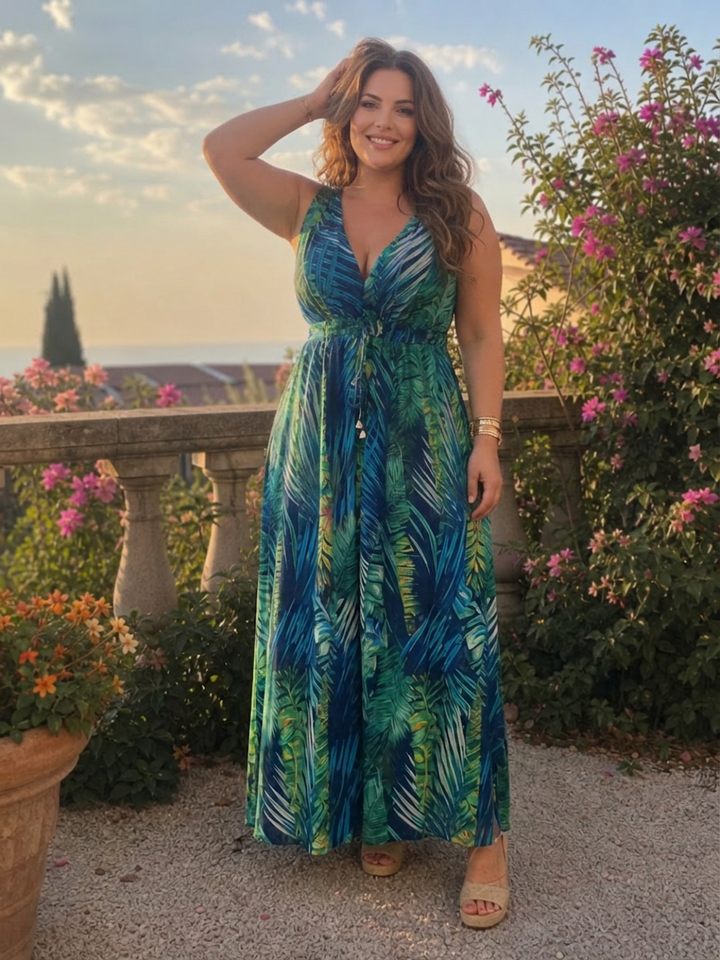Ilse | Mouwloze Empire Taille Midi Jurk