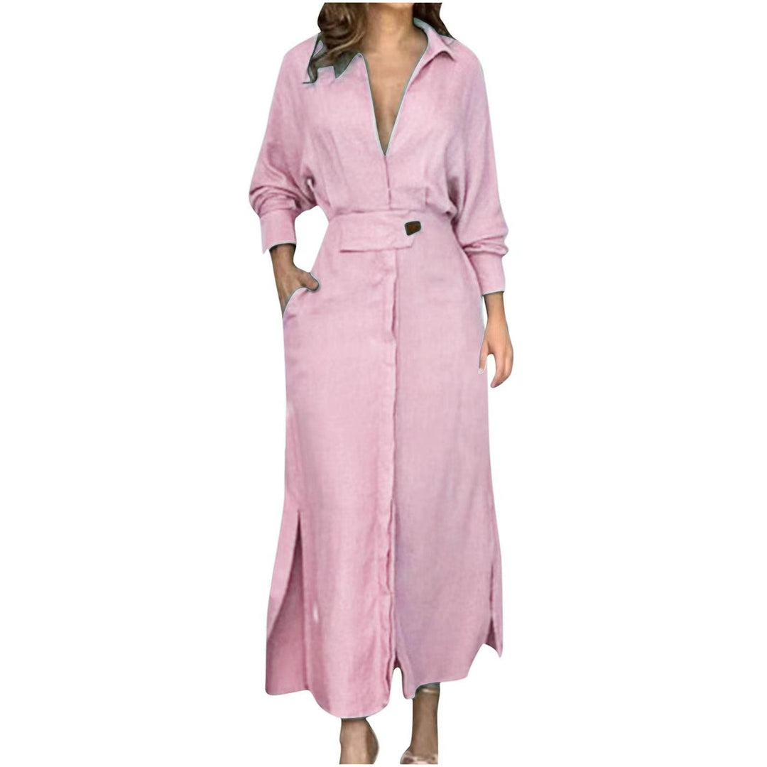 Wynne V-hals Slim Jurk: Elegante Hemelblauwe Statement