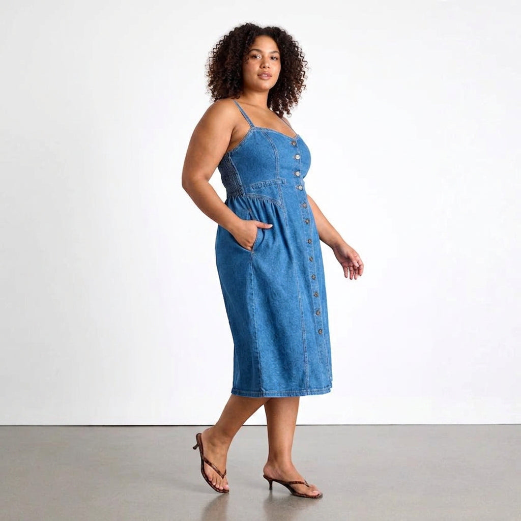 Rin V-hals Cardigan Denim