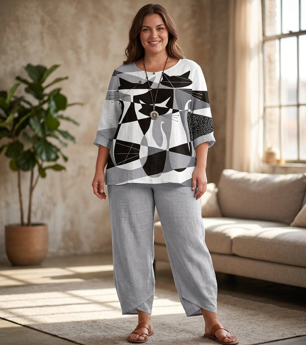 Anneliese 3D Print Set: Moeiteloze Casual Stijl