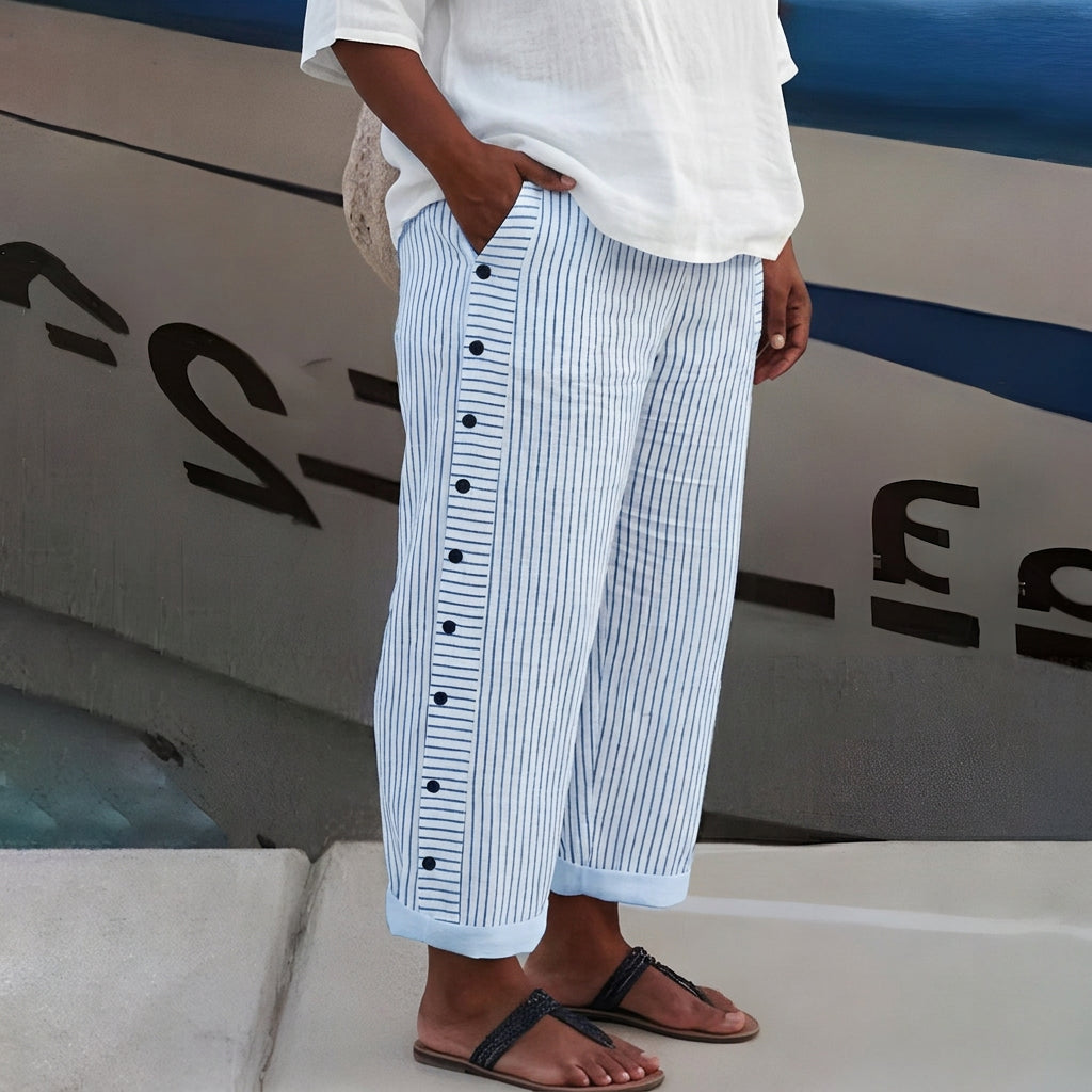 Eulalia | Comfortabele Broek met Zakken aan de Zijkant