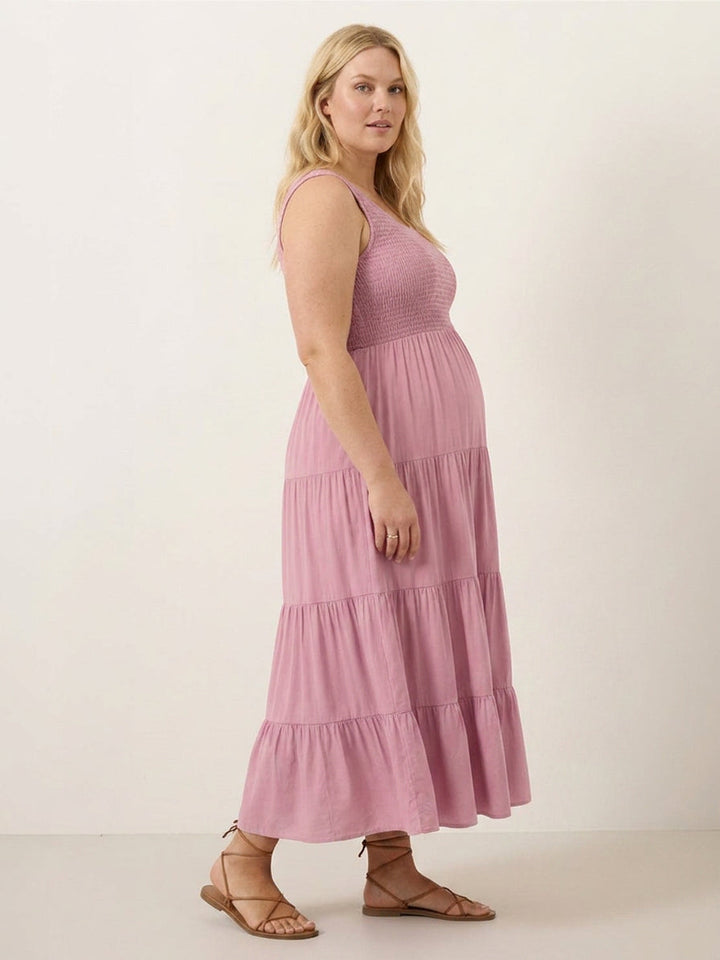 Cassia - Smocked Mouwloze Maxi Jurk