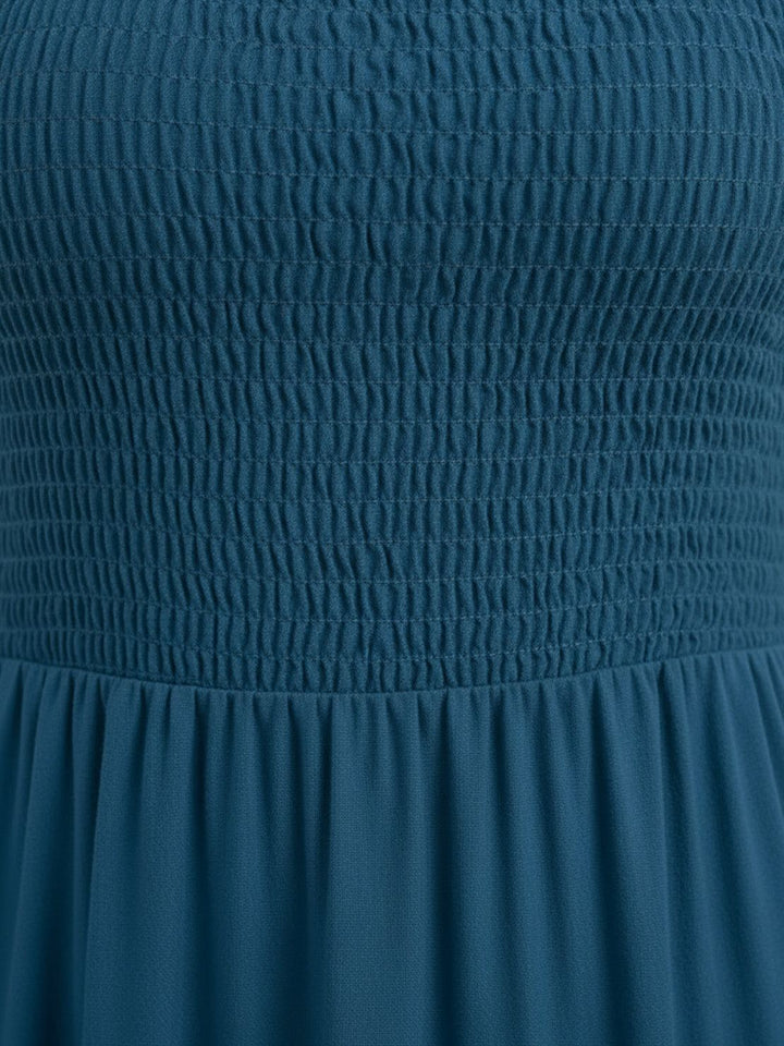 Cassia - Smocked Mouwloze Maxi Jurk
