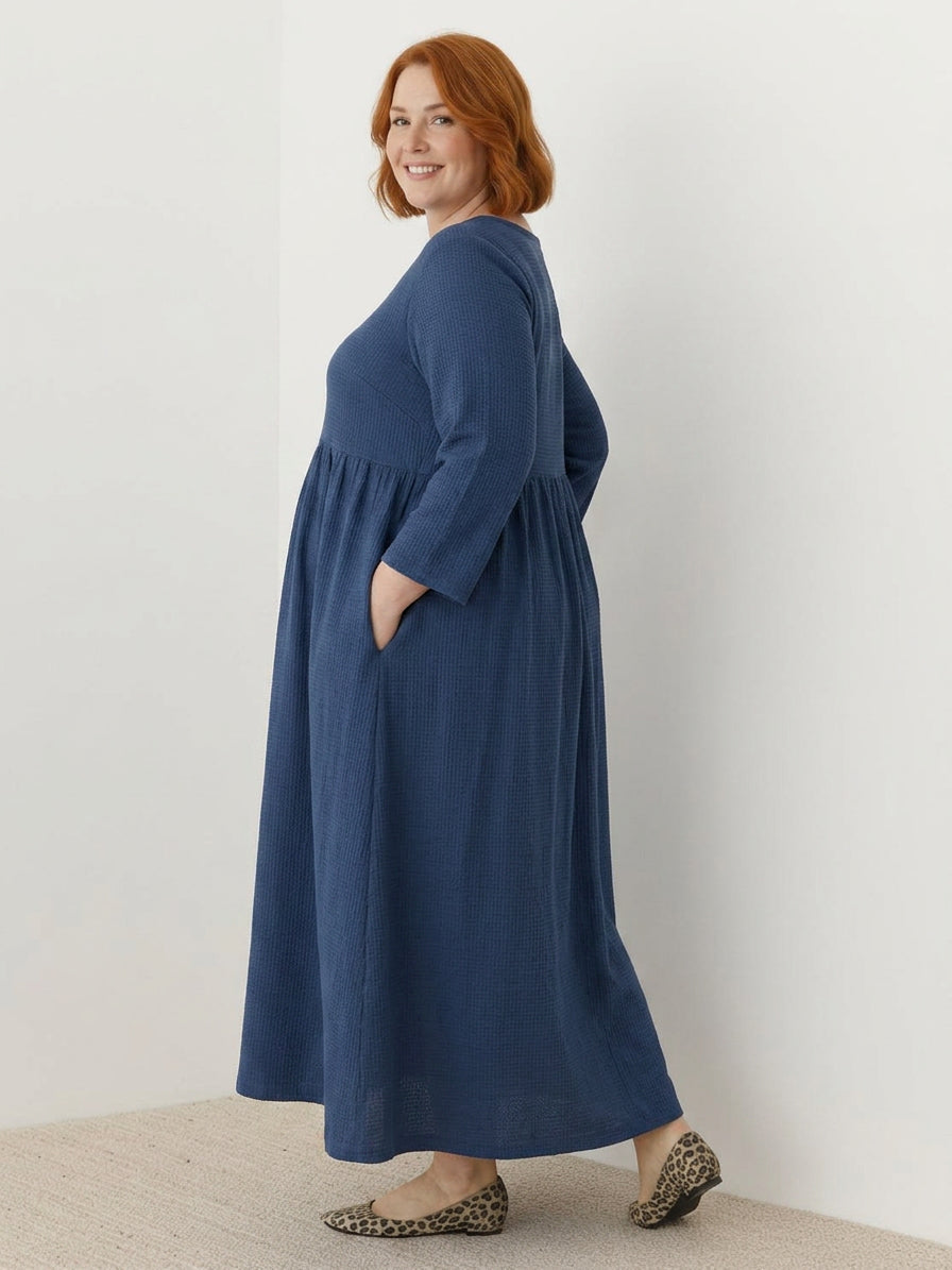 Iona - Katoen-Linnen Taille Jurk