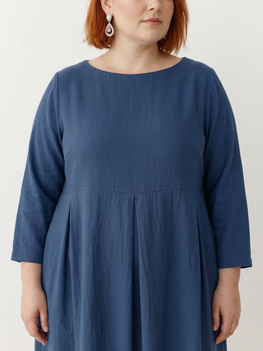 Iona - Katoen-Linnen Taille Jurk
