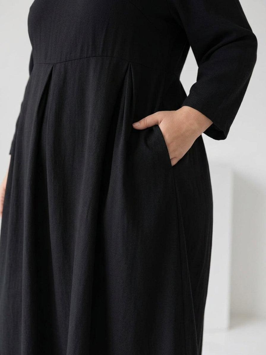 Iona - Katoen-Linnen Taille Jurk