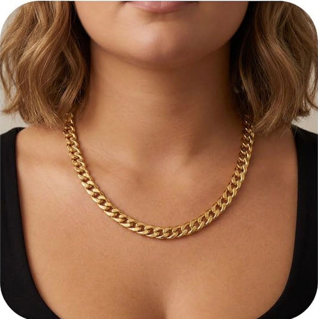 Genevieve Cuban Link Ketting | Goud