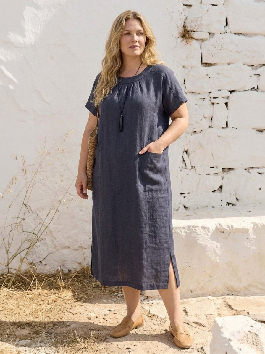 Saskia - Linnen Midi Jurk