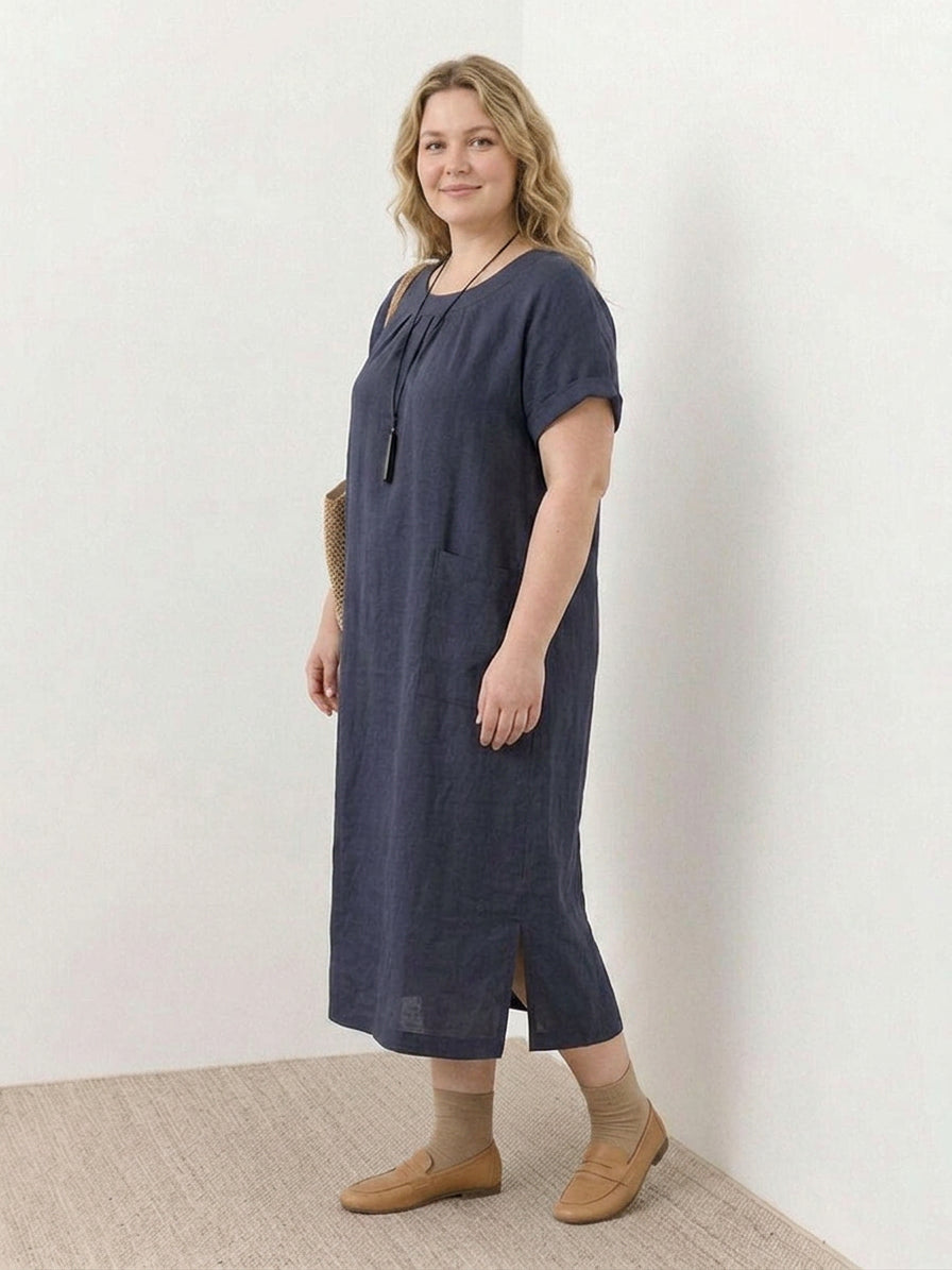 Saskia - Linnen Midi Jurk