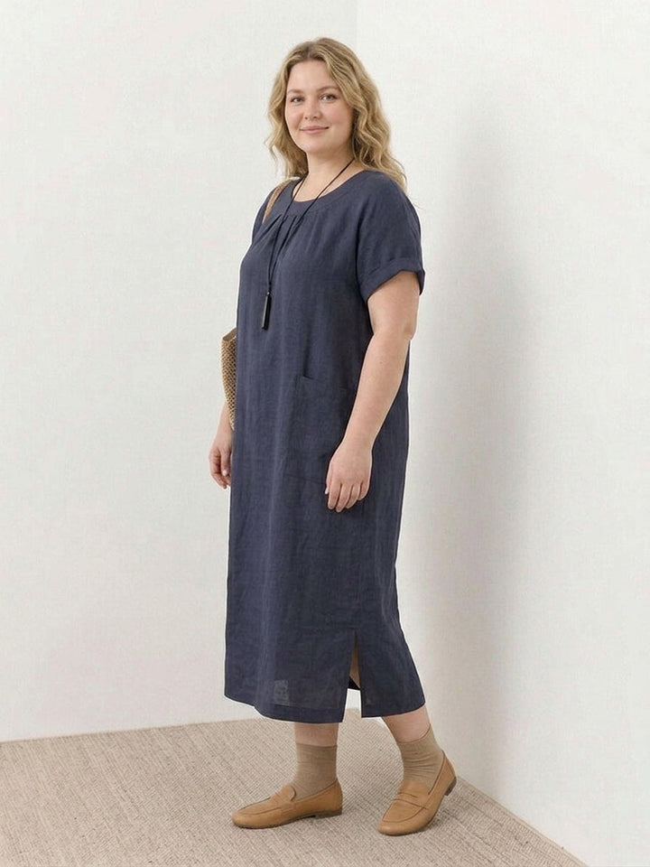Saskia - Linnen Midi Jurk
