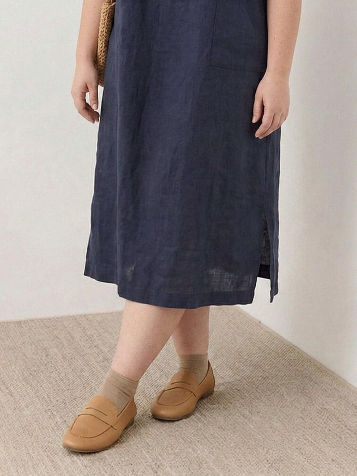 Saskia - Linnen Midi Jurk