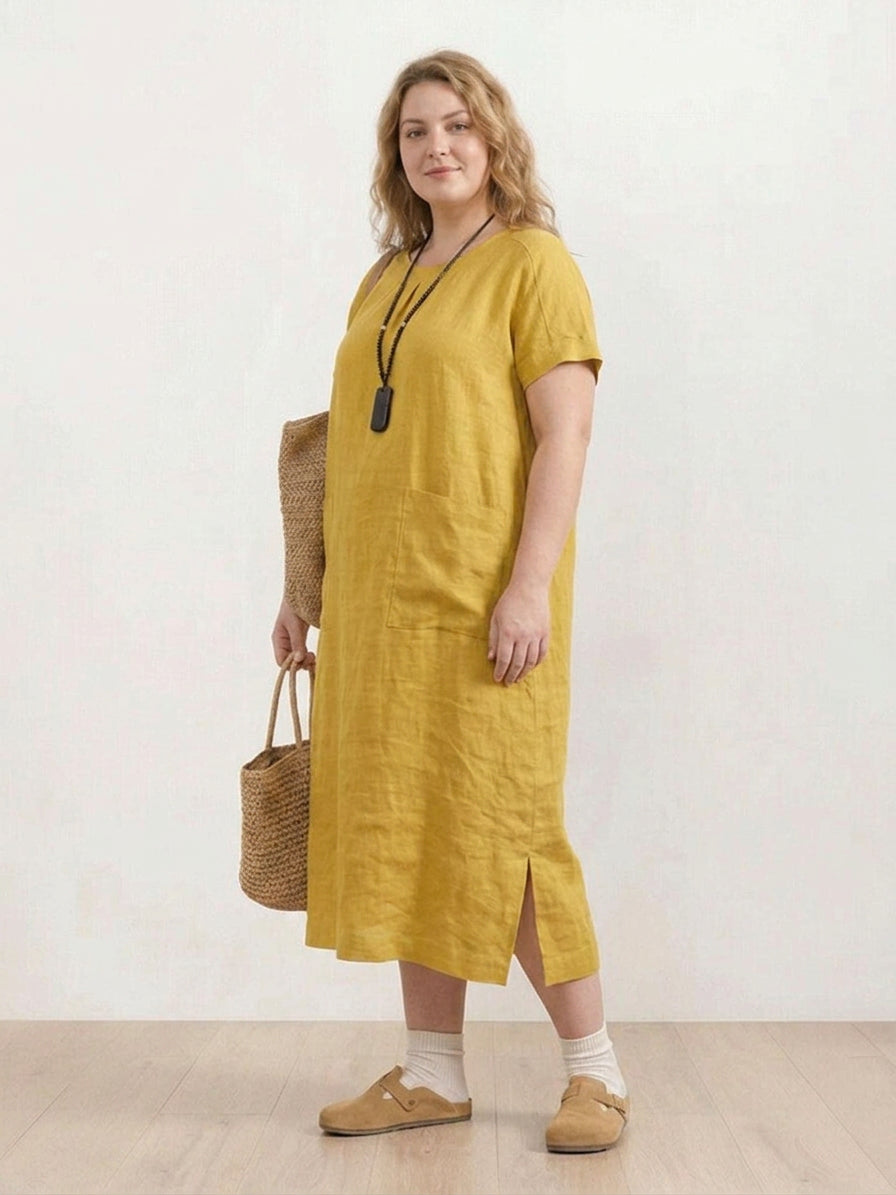 Saskia - Linnen Midi Jurk