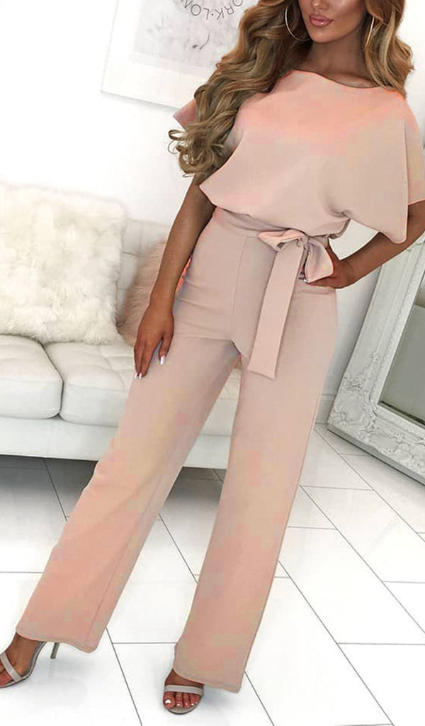 Cassia - Zomer knoopsluiting korte mouwen Jumpsuit